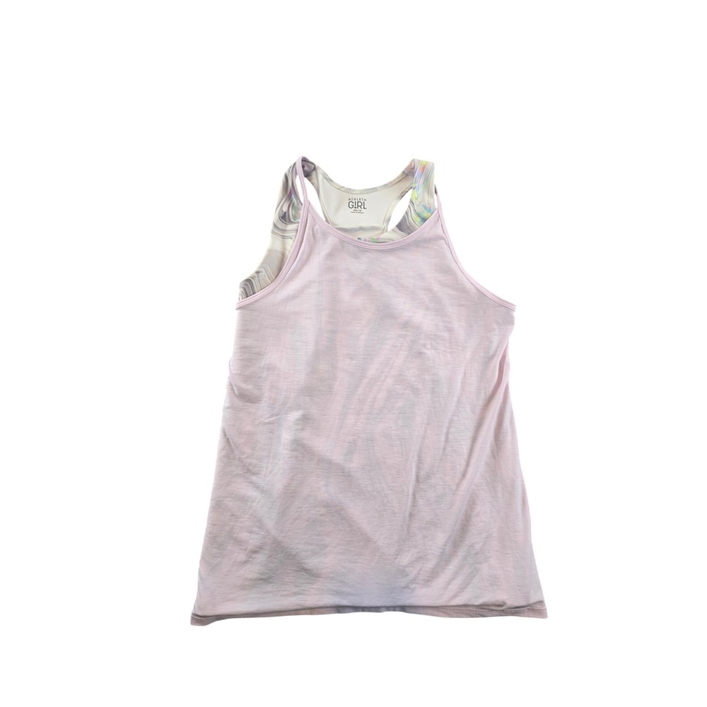 Athleta Girl Lavender Marble 2-in-1 Strappy Racerback Tank Top‎ XXL 16